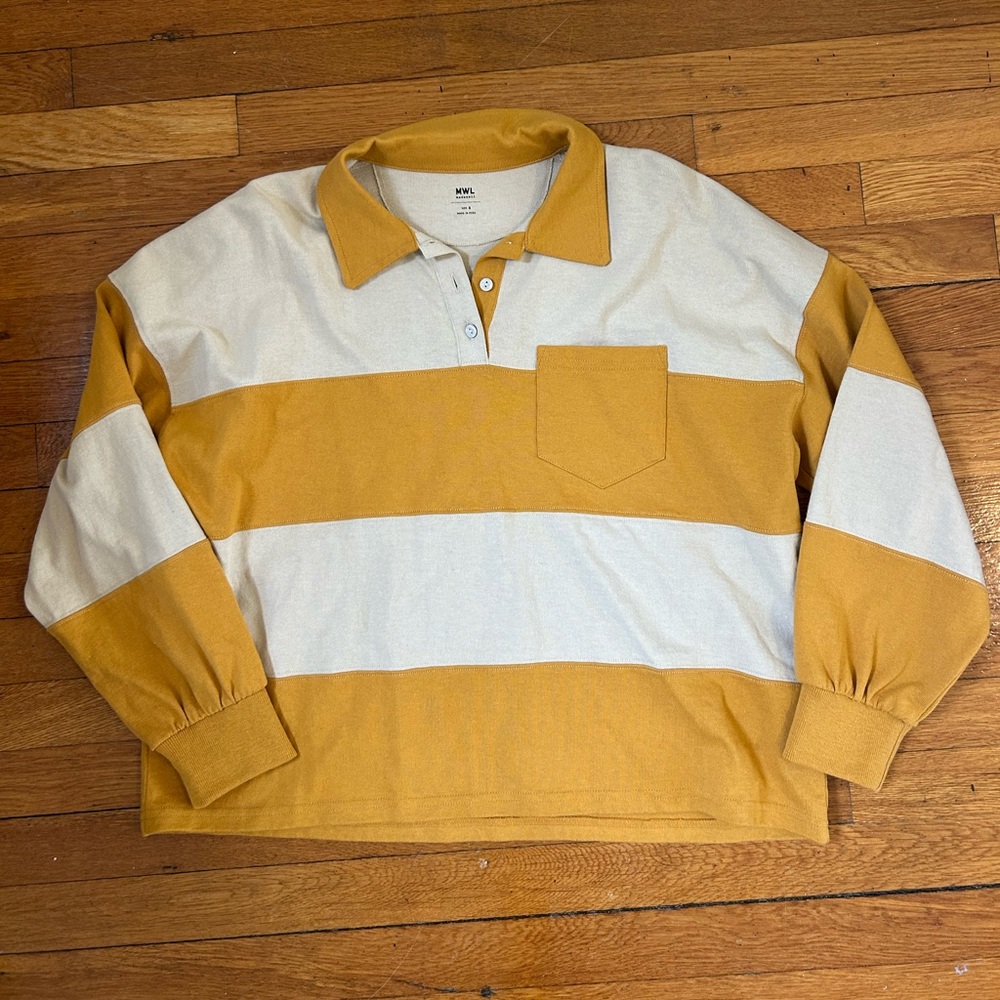 Madewell Women’s Yellow & White Rugby Polo